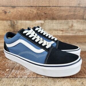 Vans Old Skool Women Size 8.5 Navy Blue Low Athletic Classic Casual Sneaker Shoe